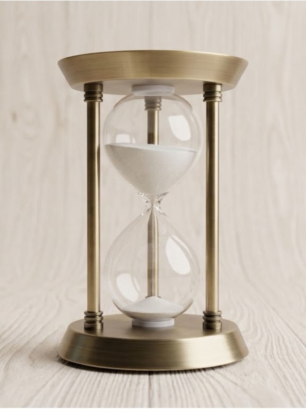 Vintage Brass 60 Minute Hourglass Sand Timer Metal Desk Decor 1 Hour Clock Gold